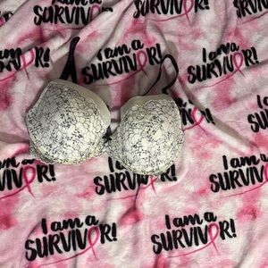 Victoria's Secret Black and White Floral Lace Bra
